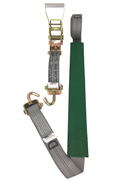 2" x 12' Ratchet Wheel Strap w/ 2" Low Profile Sleeve-BEST