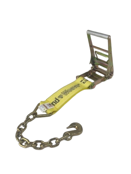 4" x 1" Ratchet Short End w/ Chain End & Grab Hook-BEST
