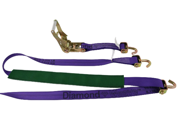 2" x 12' Ratchet Wheel Strap w/ 2" Low Profile Sleeve-BEST