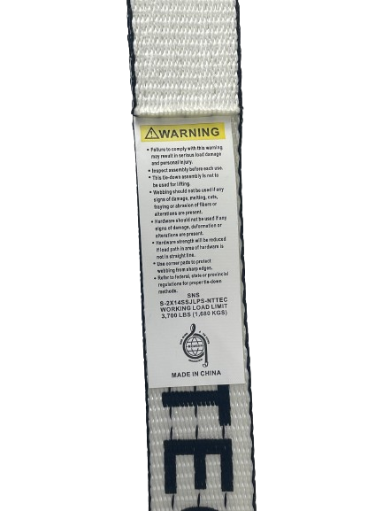2" x 14' TECNIC Pro Web Strap w/ Short Swivel J-Hook & Low-Pro Sleeve-BETTER