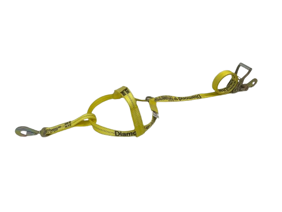 2" Diamond Weave Adjustable Basket Wheel Strap w/ Ratchet & Snap Hooks-BEST