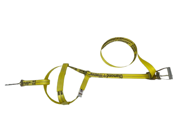 2" Diamond Weave Adjustable Basket Wheel Strap w/ Ratchet & Snap Hooks-BEST