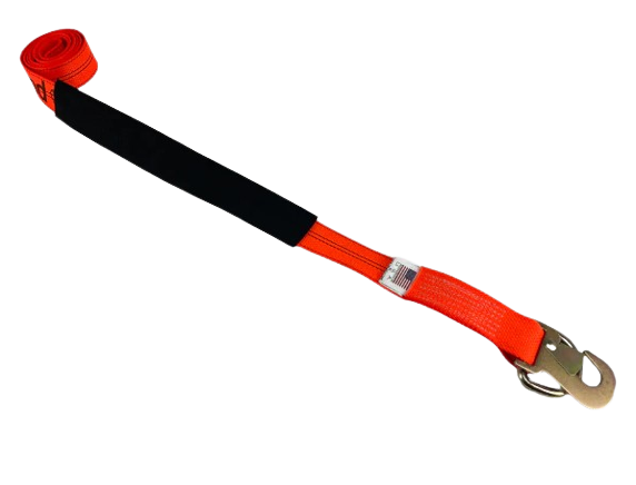 2" x 8' Wheel Lift Strap w/ Flat Snap Hook & D-Ring-BEST