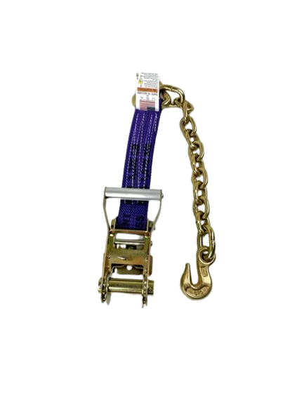A-2X30RCE-DW - 2" x 30' Ratchet Strap w/ Chain Ends & Grab Hooks-BEST