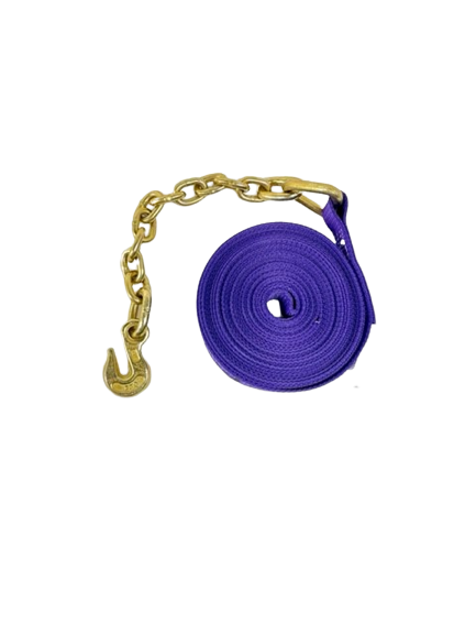 A-2X30RCE-DW - 2" x 30' Ratchet Strap w/ Chain Ends & Grab Hooks-BEST