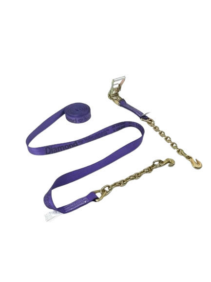 A-2X30RCE-DW - 2" x 30' Ratchet Strap w/ Chain Ends & Grab Hooks-BEST