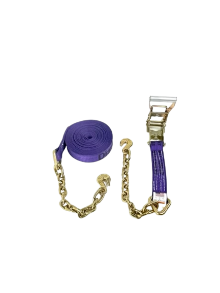 A-2X30RCE-DW - 2" x 30' Ratchet Strap w/ Chain Ends & Grab Hooks-BEST