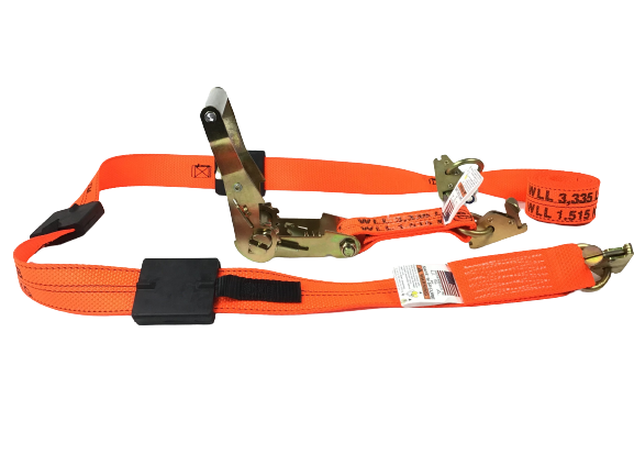 A-2X11RHOAIRCS-DW - 2" x 10' Wheel Strap with 3 Rubber Tread Grabs and Ratchet-BEST