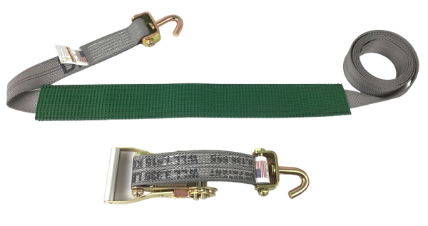 2" x 10' Ratchet Wheel Strap w/ 2" Low Profile Sleeve-BEST