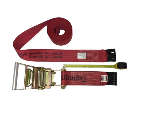 A-4X30RFH-DW - 4” x 30’ Ratchet Assembly with Flat Hooks-BEST