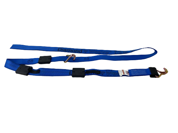 S-2X14COT-DW - 2" x 14' Strap w/ Wire Hooks & Rubber Cleats-Diamond Weave-BEST