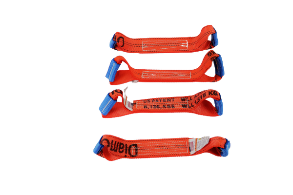 TOW-8PTCHAIN18 - 8 Point Heavy Duty Diamond Weave 18' Strap Kit for Rollback/Flatbed Tie Downs with 12" Chain Tail-BEST