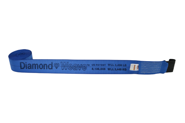 S-4X30FH-DW - 4" x 30' Diamond Weave Winch Straps with Flat Hook-BEST