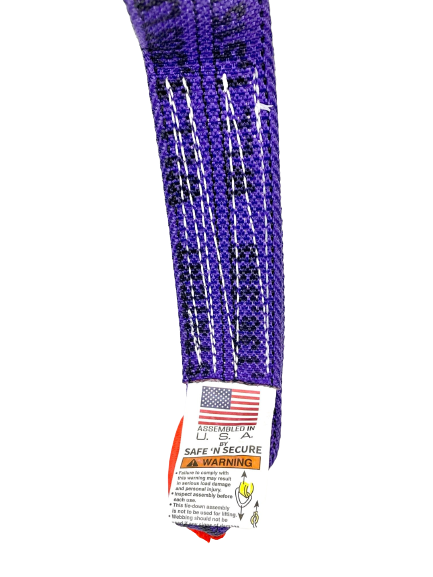 TOW-8PTCHAIN18-HDDW - 8 Point DIAMOND WEAVE Flatbed/Rollback 14' Car Tie-Down w/ Chain Tail-BEST