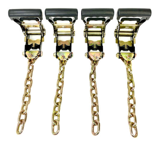 TOW-8PTCHAIN18-HDDW - 8 Point DIAMOND WEAVE Flatbed/Rollback 14' Car Tie-Down w/ Chain Tail-BEST