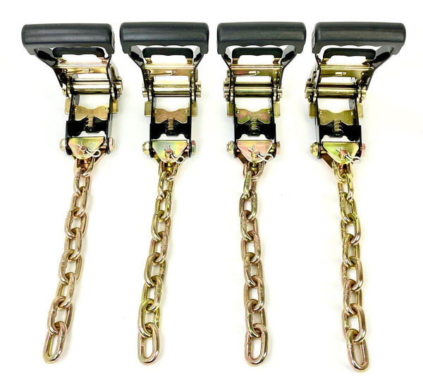 TOW-8PT-KIT - 8 Point DIAMOND WEAVE Flatbed/Rollback 14' Car Tie Down w/ RJ Hooks-BEST