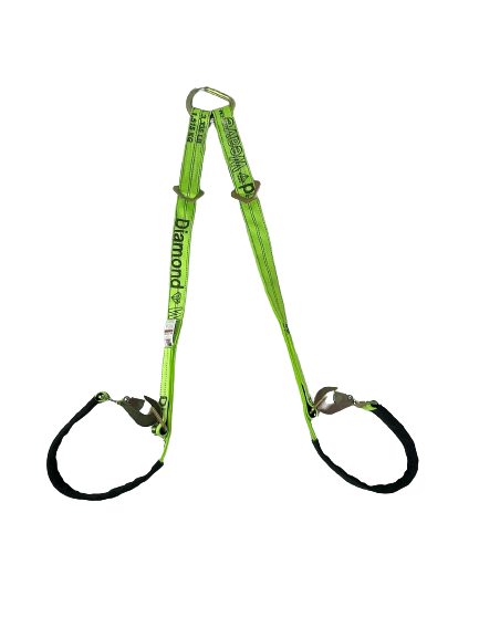 TOW-VSTRAP-4DR-DW - 2" x 56" Tow V-Bridle Strap w/ Twisted Snap Hooks & D-Rings-BEST