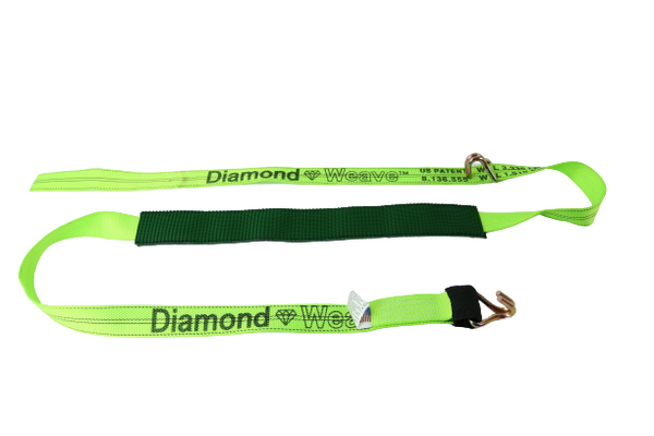 S-2X14WHRELP-DW - 2" x 14' Strap w/ Wire Hooks & Low Profile Sleeve-Diamond Weave-BEST