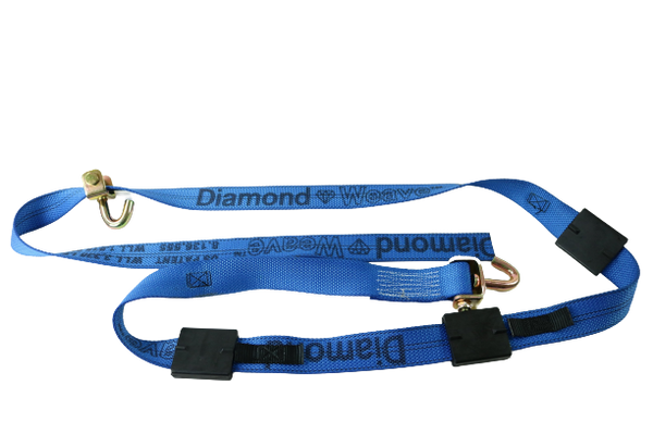 S-2X14SJRCS-DW 2' x 14' Strap w/ Swivel J-Hooks & Rubber Cleats-Diamond Weave-BEST