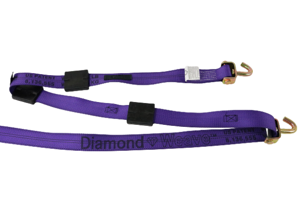 S-2X14SJRCS-DW 2' x 14' Strap w/ Swivel J-Hooks & Rubber Cleats-Diamond Weave-BEST