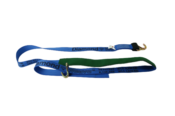 S-2X14WHRELP-DW - 2" x 14' Strap w/ Wire Hooks & Low Profile Sleeve-Diamond Weave-BEST