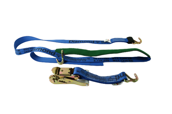 A-2X11RWHLP-DW - 2" x 10' Ratchet Wheel Strap w/ Wire Hooks & 2" Low Profile Sleeve-BEST