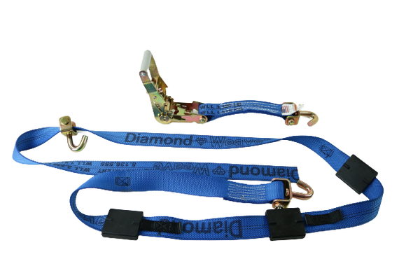 A-2X11RSJRC-DW - 2" x 10' Ratchet Wheel Strap w/ Swivel J Hooks & 3 Rubber Cleats-BEST
