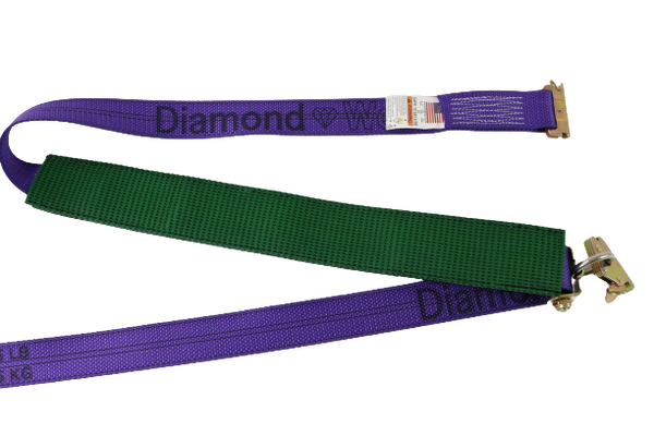 A-2X11RSEH-AUTO - 2" x 10' Diamond Weave Ratchet Strap w/ 2" Low Profile Sleeve-BEST