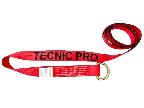 AS-TOW-100WDR-RED-I - 2" x 100" Red TECNIC Webbing Lasso Strap With D Ring-BETTER