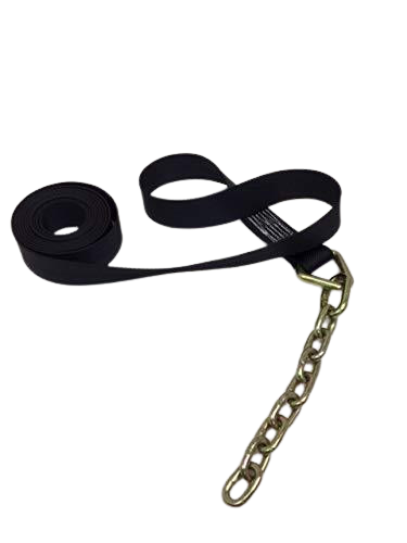 18' Tow Strap with 12" 5/16 G70 Chain Tail-BEST