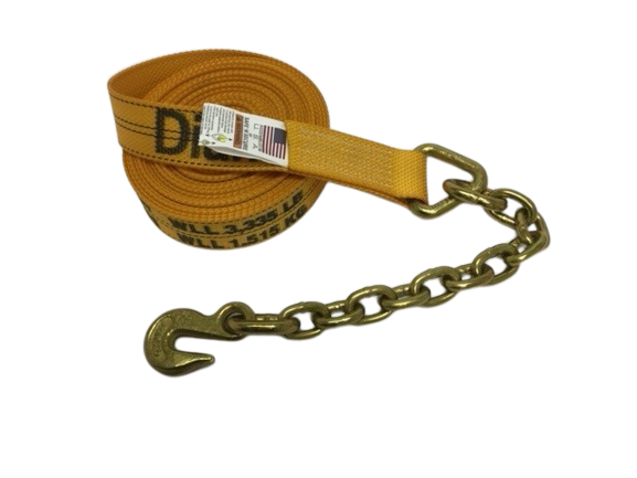 A-2X30RCE-DW - 2" x 30' Ratchet Strap w/ Chain Ends & Grab Hooks-BEST