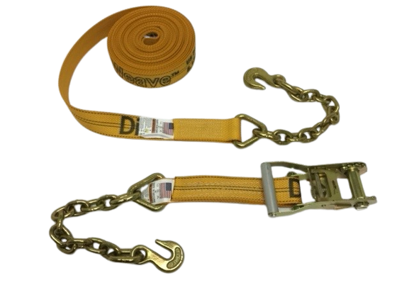 A-2X30RCE-DW - 2" x 30' Ratchet Strap w/ Chain Ends & Grab Hooks-BEST