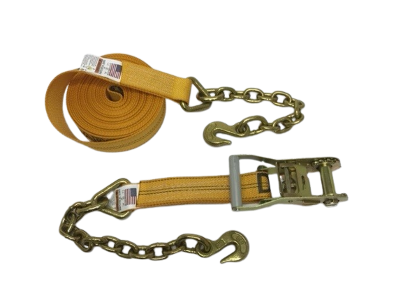 A-2X30RCE-DW - 2" x 30' Ratchet Strap w/ Chain Ends & Grab Hooks-BEST