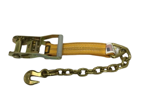 A-2X30RCE-DW - 2" x 30' Ratchet Strap w/ Chain Ends & Grab Hooks-BEST
