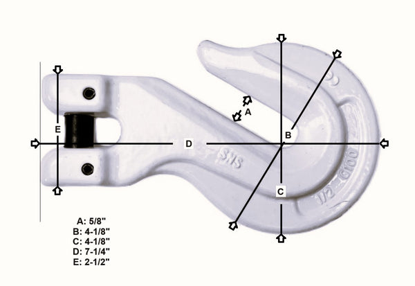 1/2" Grade 100 Clevis Non Cradle Grab Hook