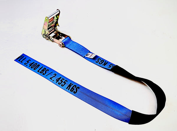 3" x 6' Heavy Duty Short Handle Ratchet Under Lift Strap with Rubber Pad-BETTER