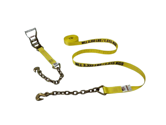 2" x 30' Ratchet Strap w/ Chain Ends & Grab Hooks-BETTER