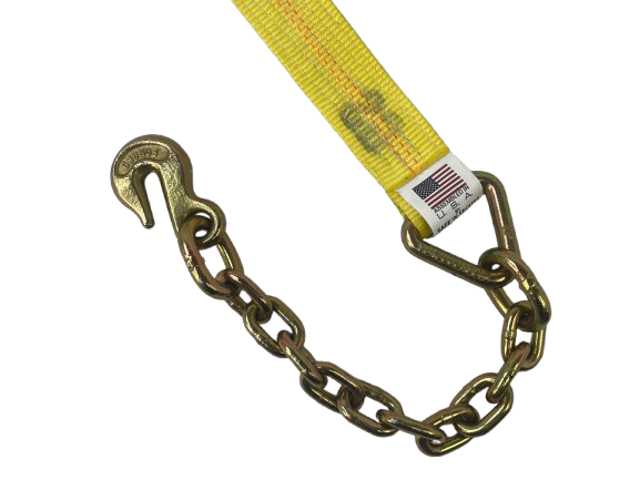 2" x 30' Ratchet Strap w/ Chain Ends & Grab Hooks-BETTER