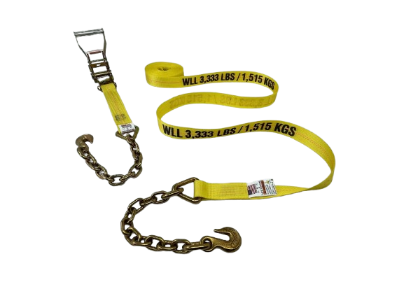 2" x 30' Ratchet Strap w/ Chain Ends & Grab Hooks-BETTER