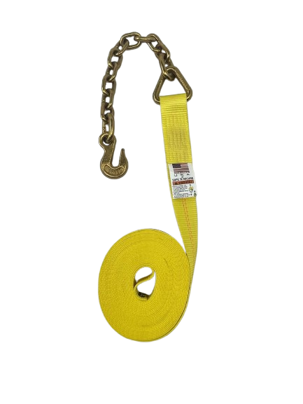 2" x 30' Ratchet Strap w/ Chain Ends & Grab Hooks-BETTER