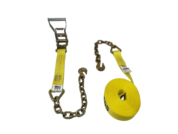 2" x 30' Ratchet Strap w/ Chain Ends & Grab Hooks-BETTER