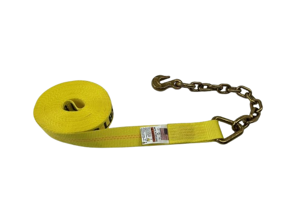 2" x 30' Ratchet Strap w/ Chain Ends & Grab Hooks-BETTER