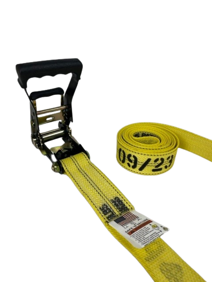2" x 13' Gas Cylinder Ratchet Strap w/ Flat Snap Hook w/out Safety Latch-BEST