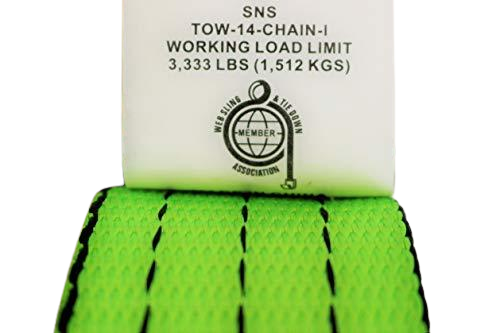 TOW-14-CHAIN-I - 2" X 14' Heavy Duty TECNIC Strap with 12" Chain Tail-BETTER