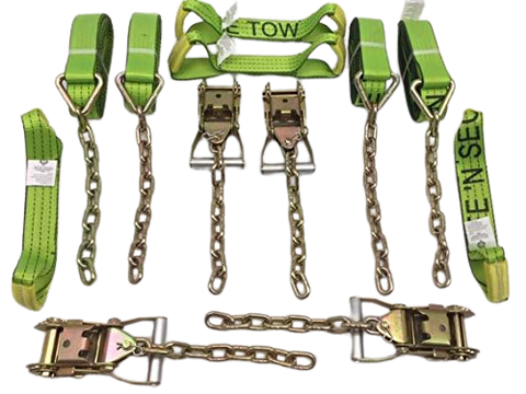 TOW-8PTCHAIN-I - 8 Point Kit Hi-Viz Green TECNIC for Rollback/Flatbed Tie Down-BETTER