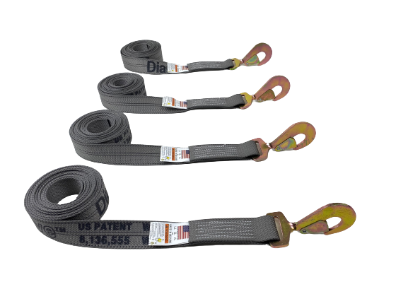 TOW-8PT-TSH-DW - 8 Point DIAMOND WEAVE Flatbed/Rollback 14' Car Tie-Down w/ Twisted Snap Hook-BEST