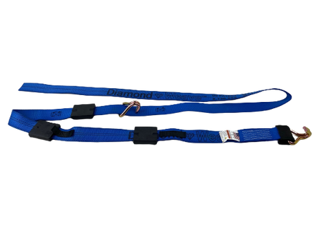 S-2X14COT-DW - 2" x 14' Strap w/ Wire Hooks & Rubber Cleats-Diamond Weave-BEST