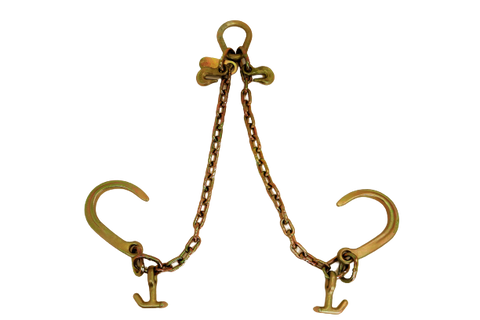 1/2x4' G80 V Bridle 15 Axle J Hook Tow Rollback Wrecker Chain [7211304 1/2x4' G80 V Bridle 15 Axle J Hook Tow Rollback Wrecker Chain [7211304
