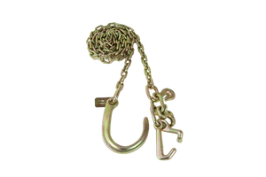 AS-KTC8JGRTJ10 - 5/16" x 10' Safety Chain with 8" Sport-J, RTJ Cluster Hook & Grab Hook