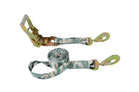 A-2X10RTSH-CAMO - 2”x10’ Camo Ratchet Assembly with Twisted Snap Hooks-BETTER